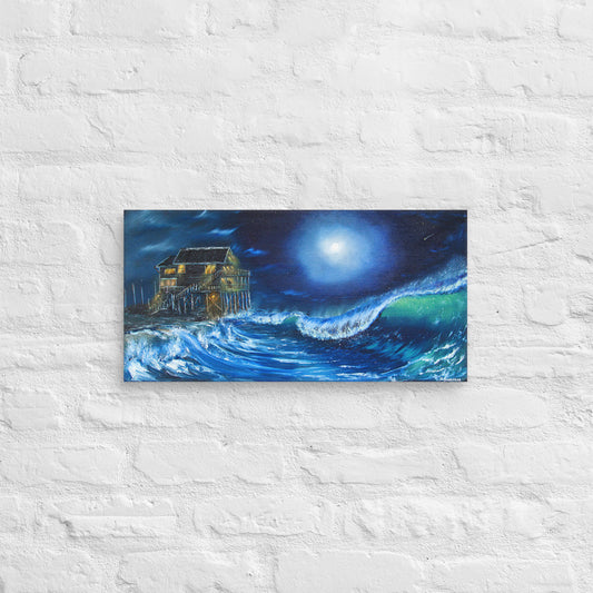 Black Pearl Under a Full Moon Print on Canvas