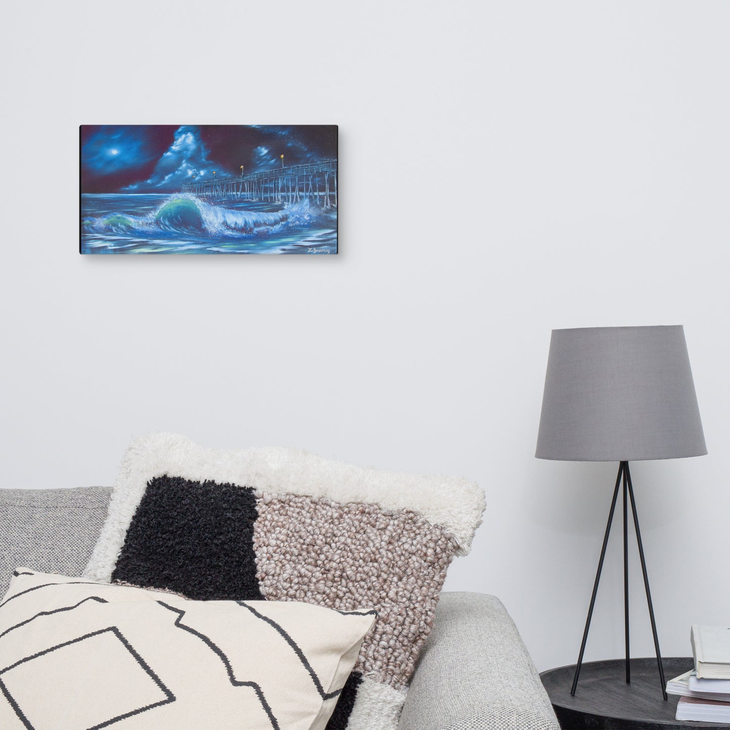 Bioluminescent Shore Break Print on Canvas