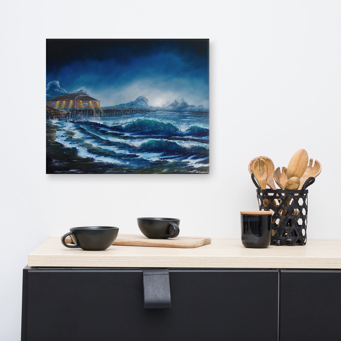 Rodanthe Pier at Night Canvas Print