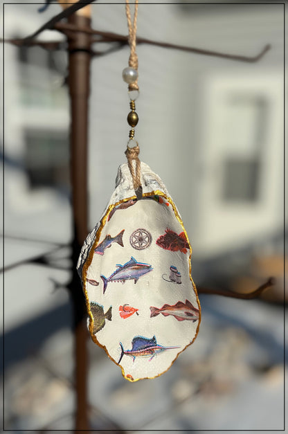 Oyster Shell Ornaments Large Hand Made by Zach