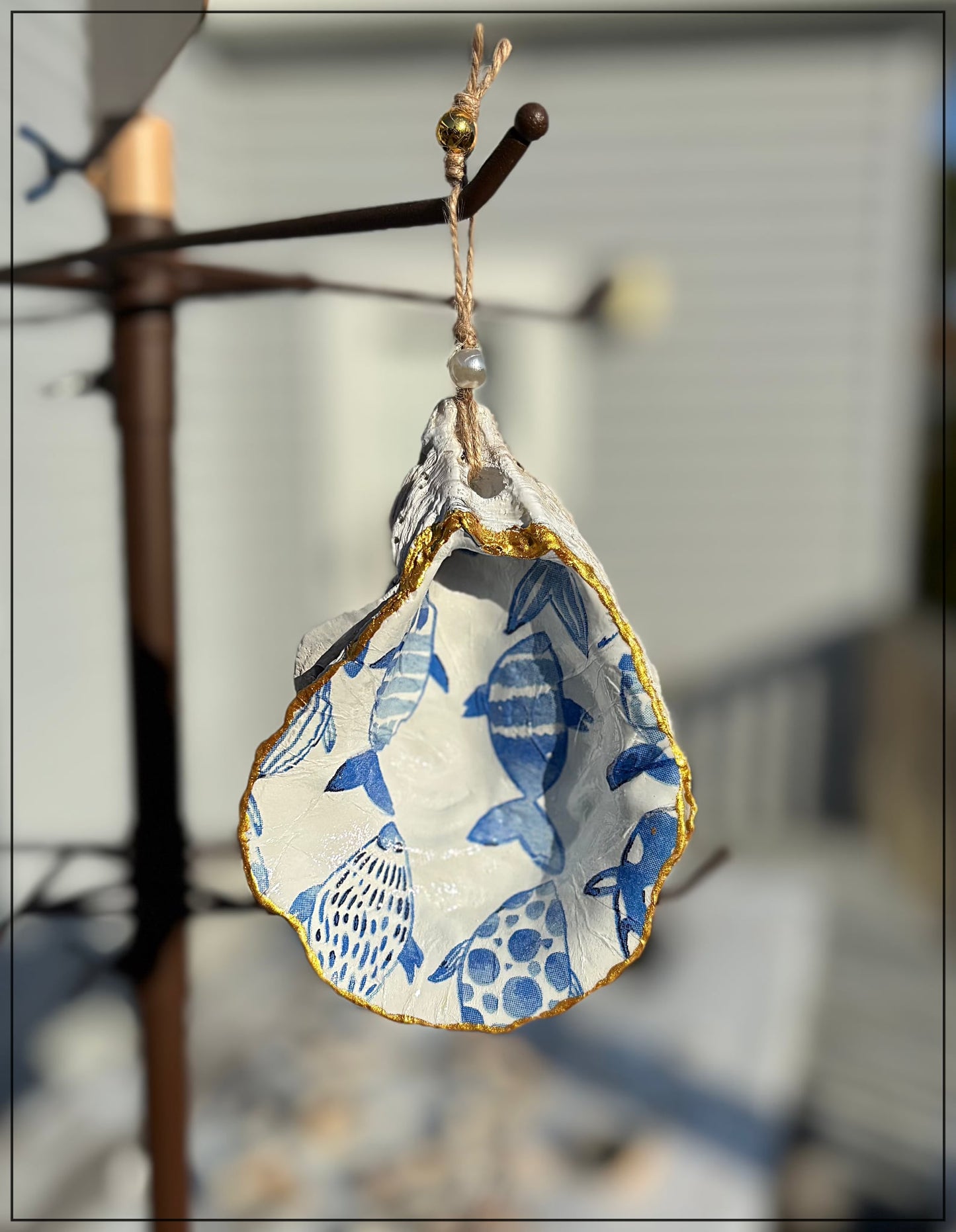 Oyster Shell Ornaments Large Hand Made by Zach