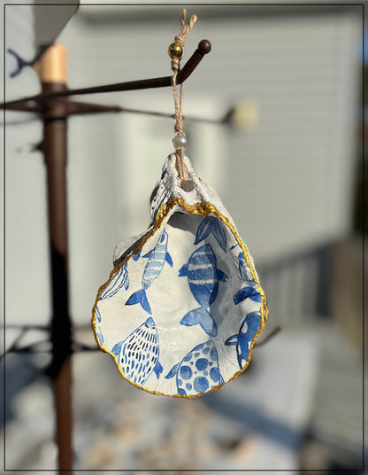 Oyster Shell Ornaments Large Hand Made by Zach