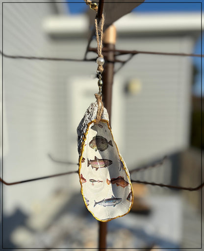 Oyster Shell Ornaments Large Hand Made by Zach