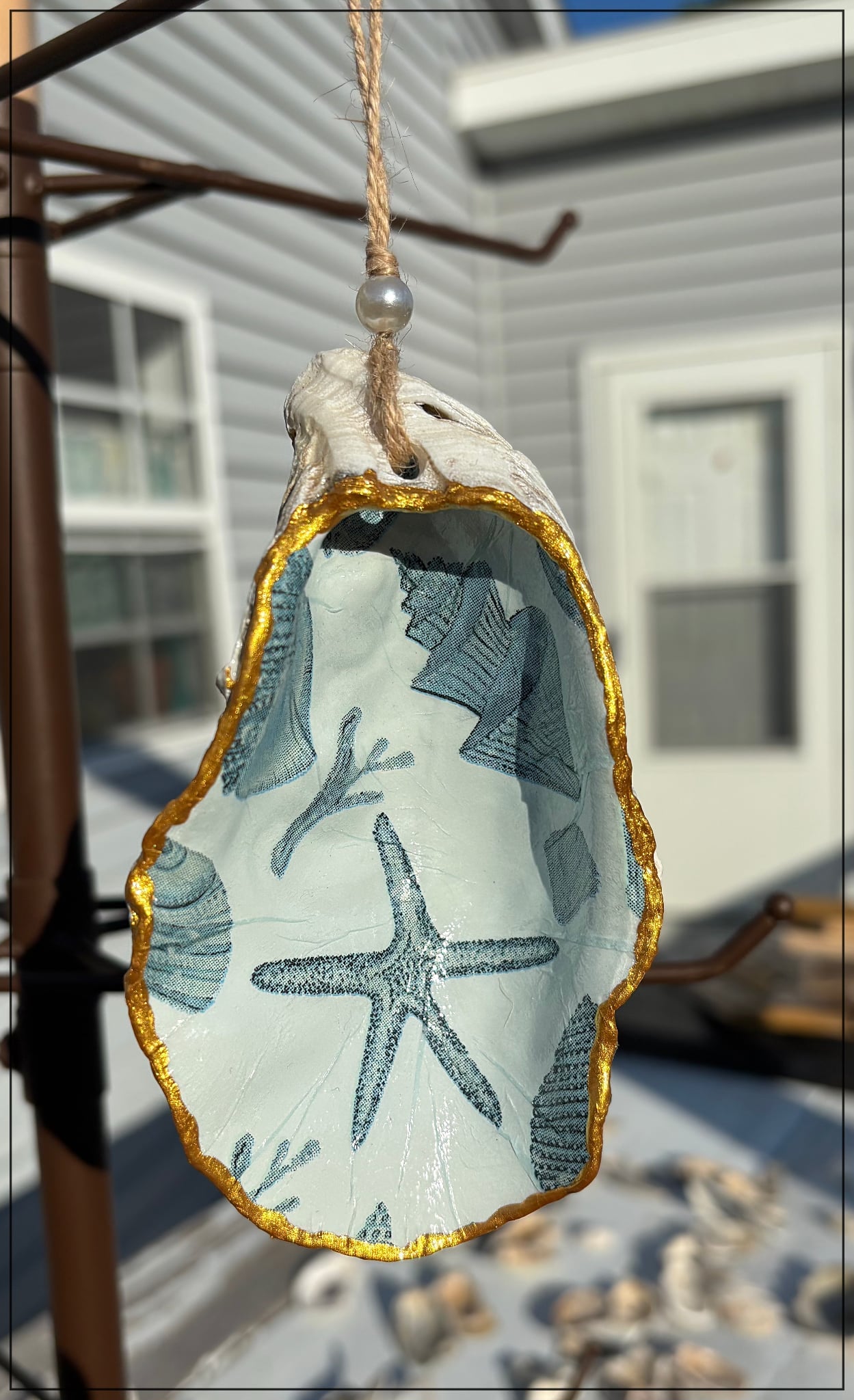 Oyster Shell Ornaments Large Hand Made by Zach