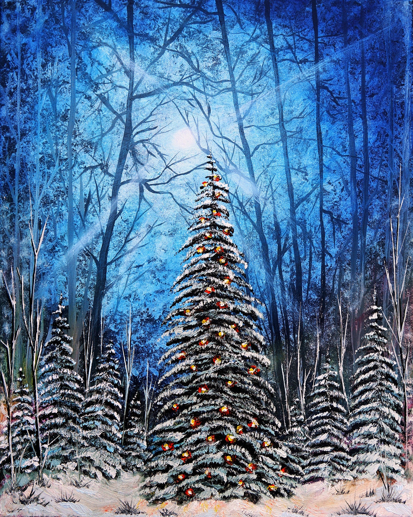 Winter in the Deep Woods Print on Canvas