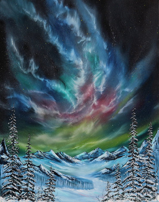 Artic Night Lights Print on Canvas