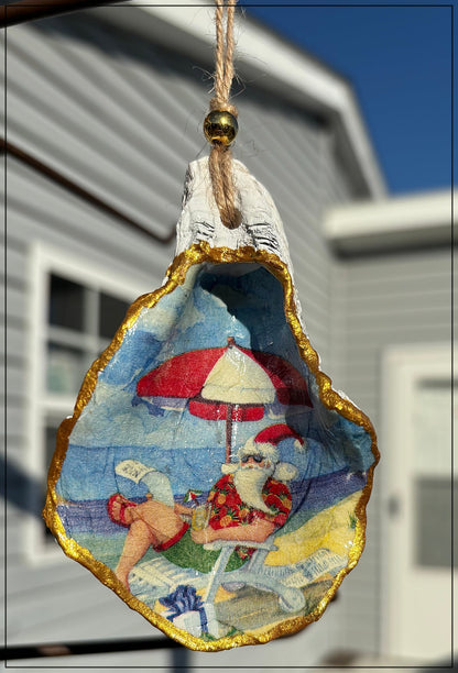 Oyster Shell Ornaments Large Hand Made by Zach