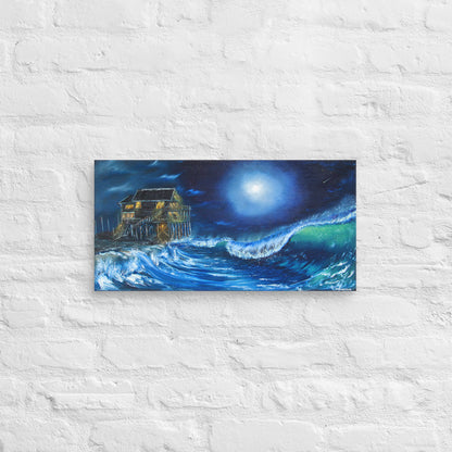 Black Pearl Under a Full Moon Print on Canvas