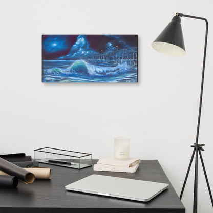 Bioluminescent Shore Break Print on Canvas