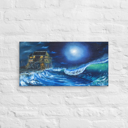 Black Pearl Under a Full Moon Print on Canvas