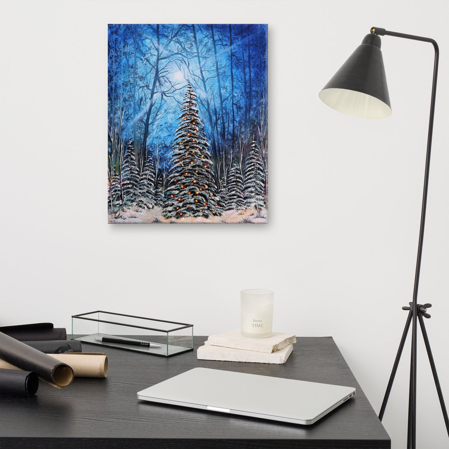 Winter in the Deep Woods Print on Canvas