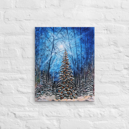 Winter in the Deep Woods Print on Canvas
