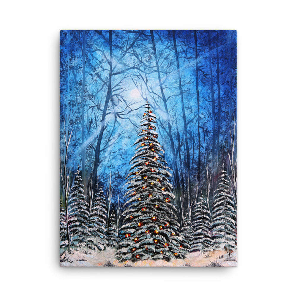 Winter in the Deep Woods Print on Canvas