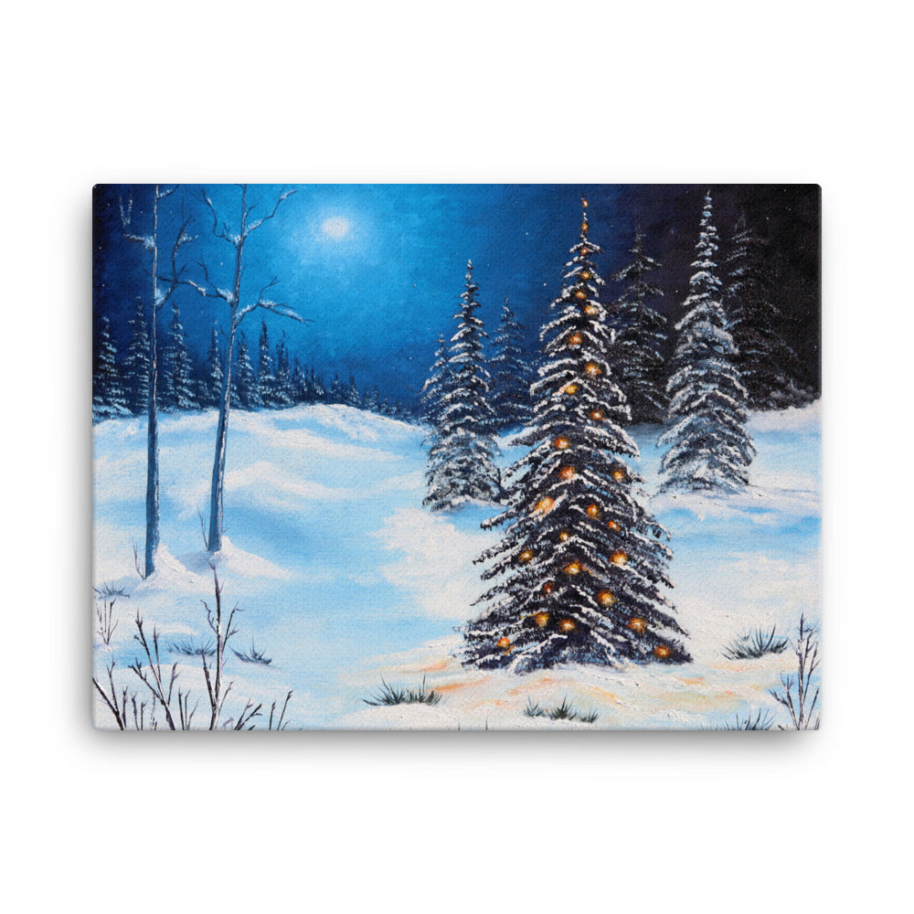 Winter Nights Holiday Print on Canvas