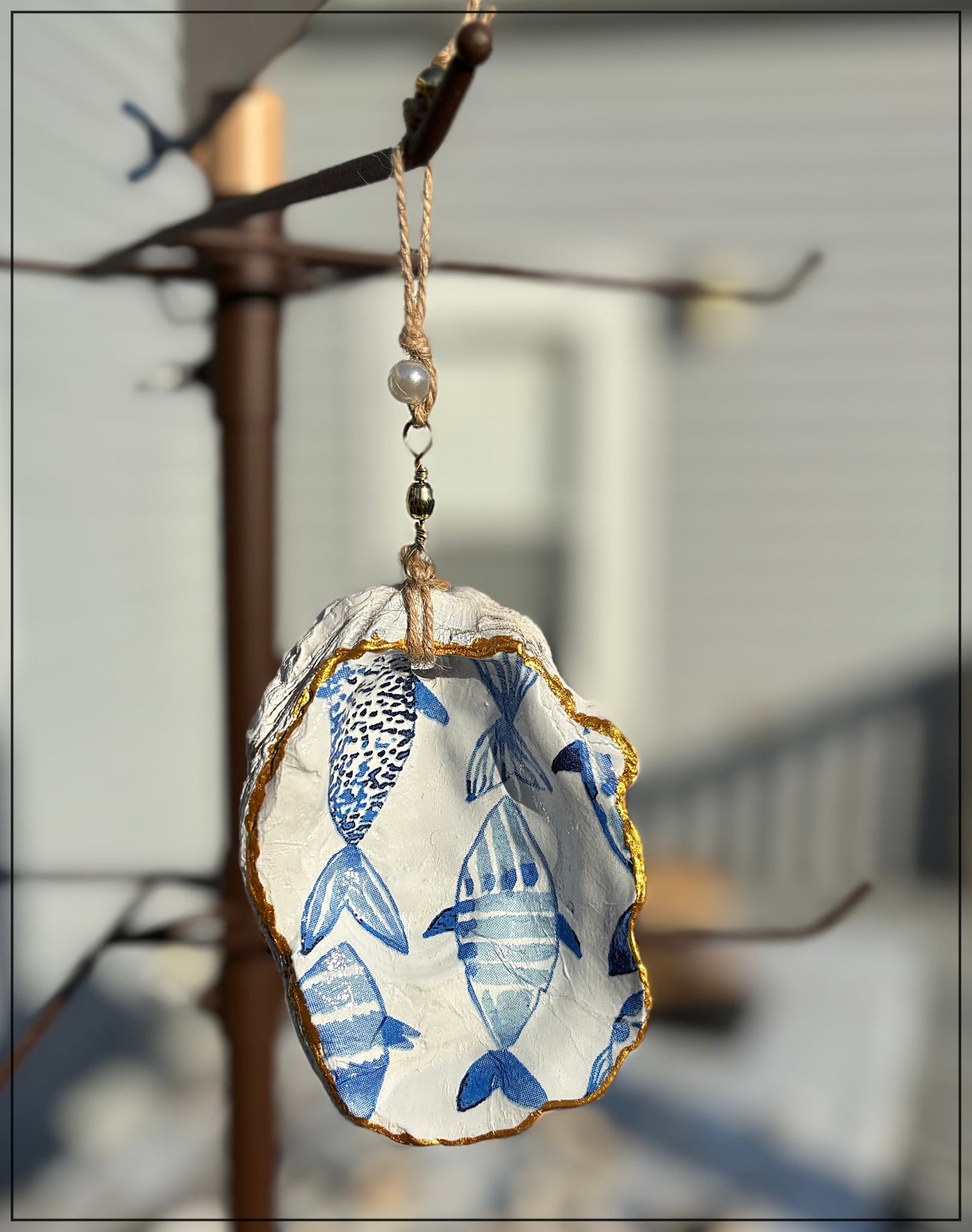 Oyster Shell Ornaments Large Hand Made by Zach