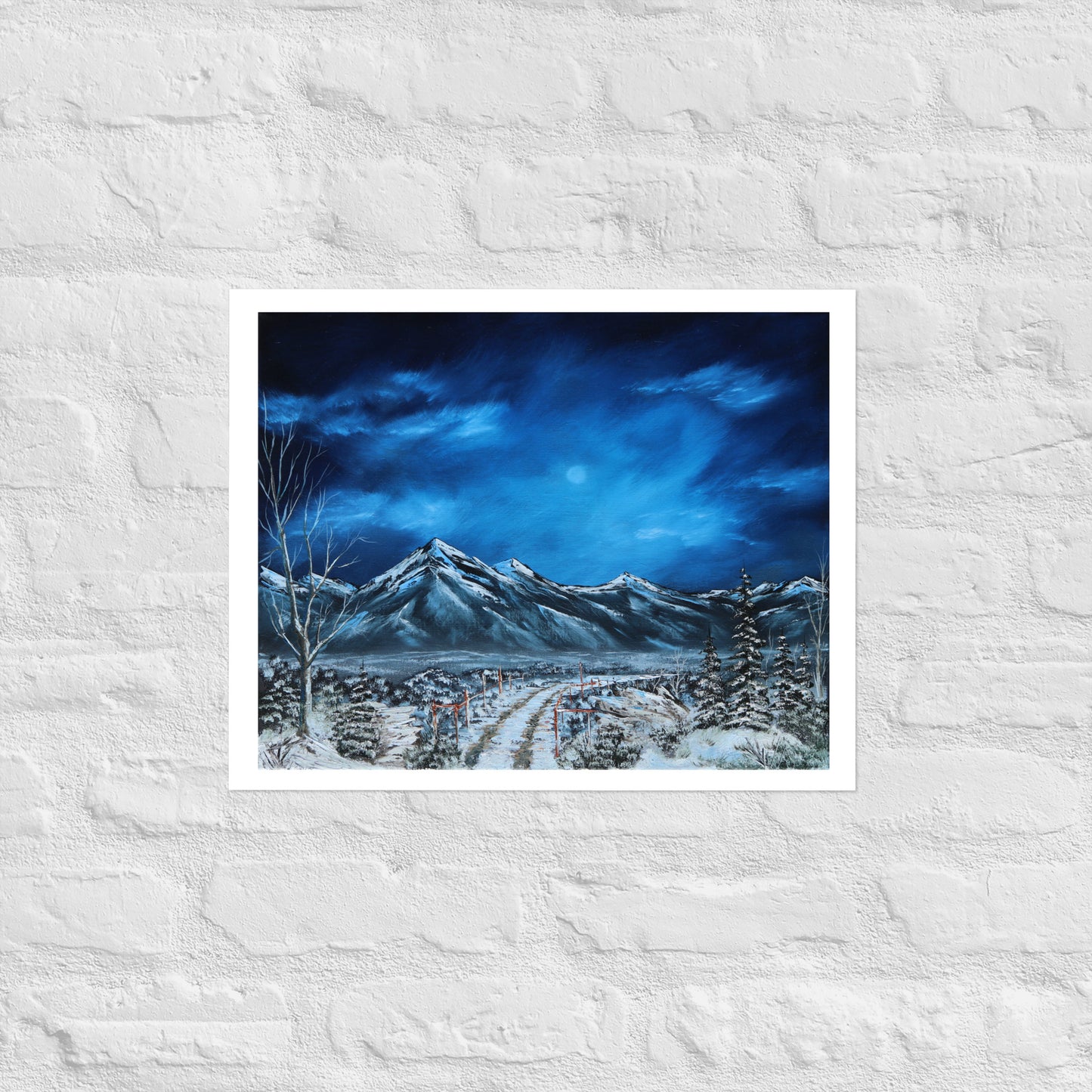 Snowy Ranch Road Print