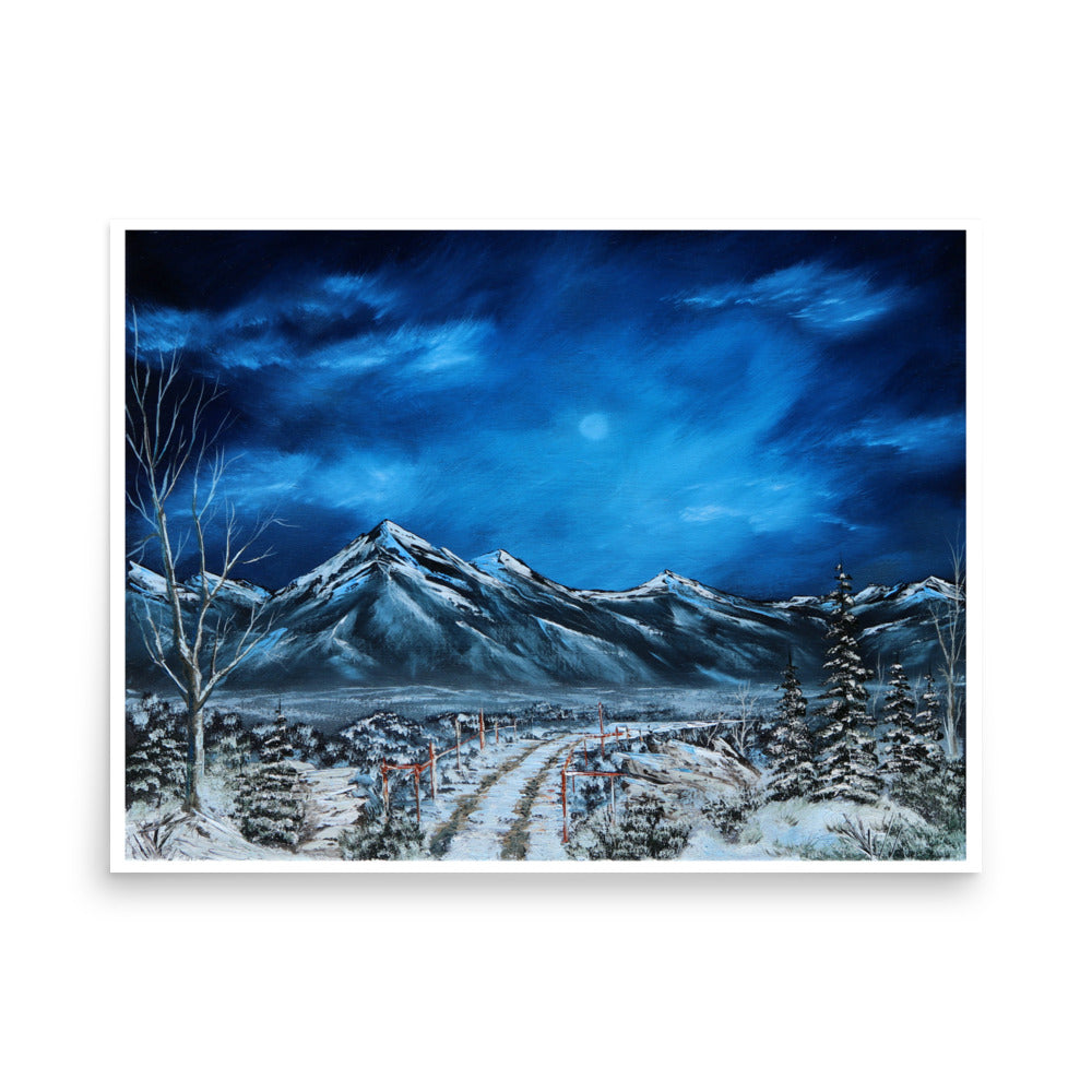 Snowy Ranch Road Print