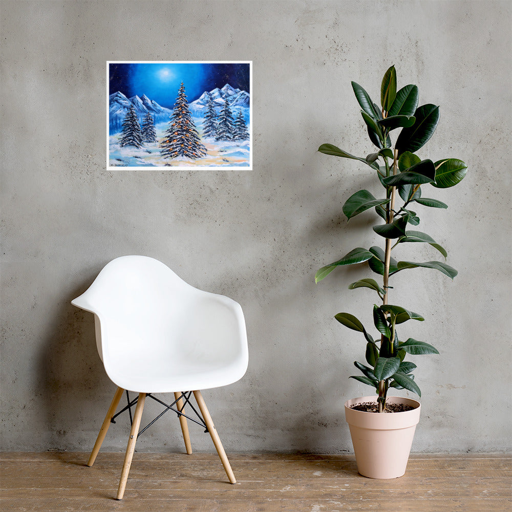 Winter Holiday in the Mountains Print