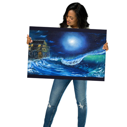 Black Pearl Under a Full Moon Print