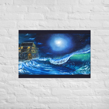 Black Pearl Under a Full Moon Print