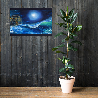 Black Pearl Under a Full Moon Print