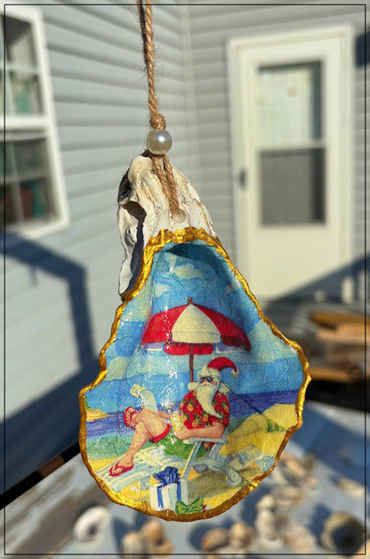 Oyster Shell Ornaments Large Hand Made by Zach