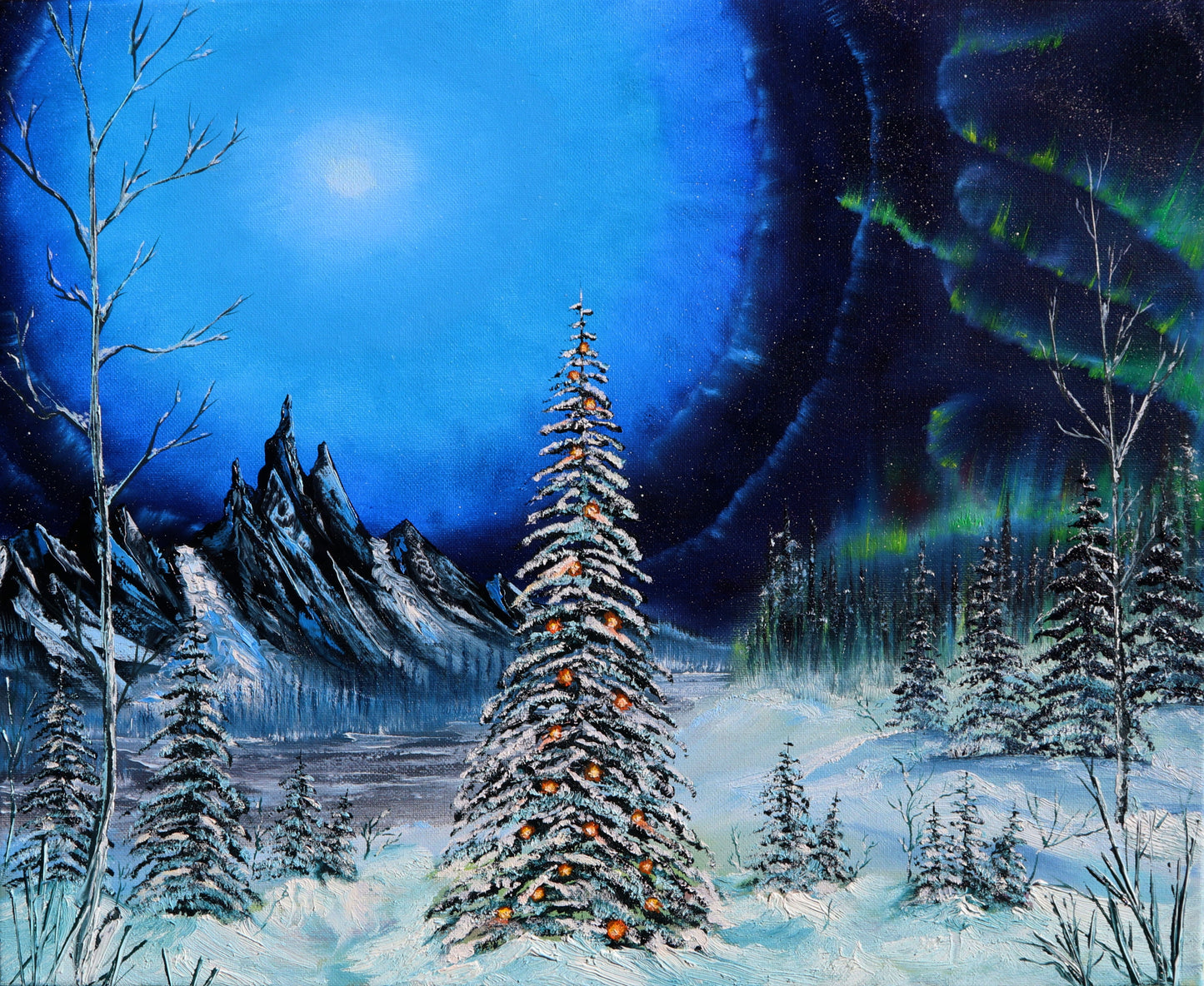 Artic Holiday Original Oil Painting on Canvas