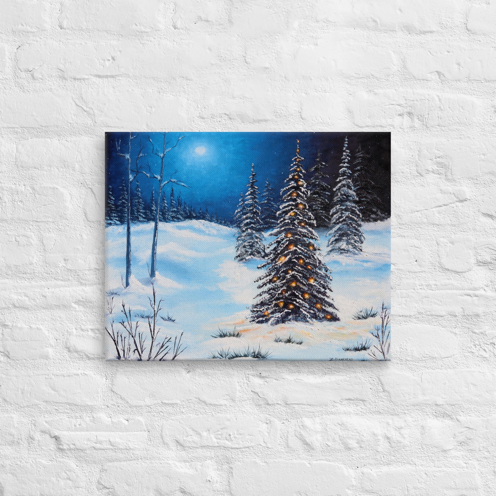 Angel Painting Christmas retail Snow Landscape Fine Art Chrismtas Night Artwork Angel Tiny Decor Small Oil Painting Gift for Here Acrylic Art