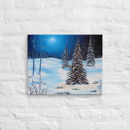 Winter Nights Holiday Original Oil on Canvas