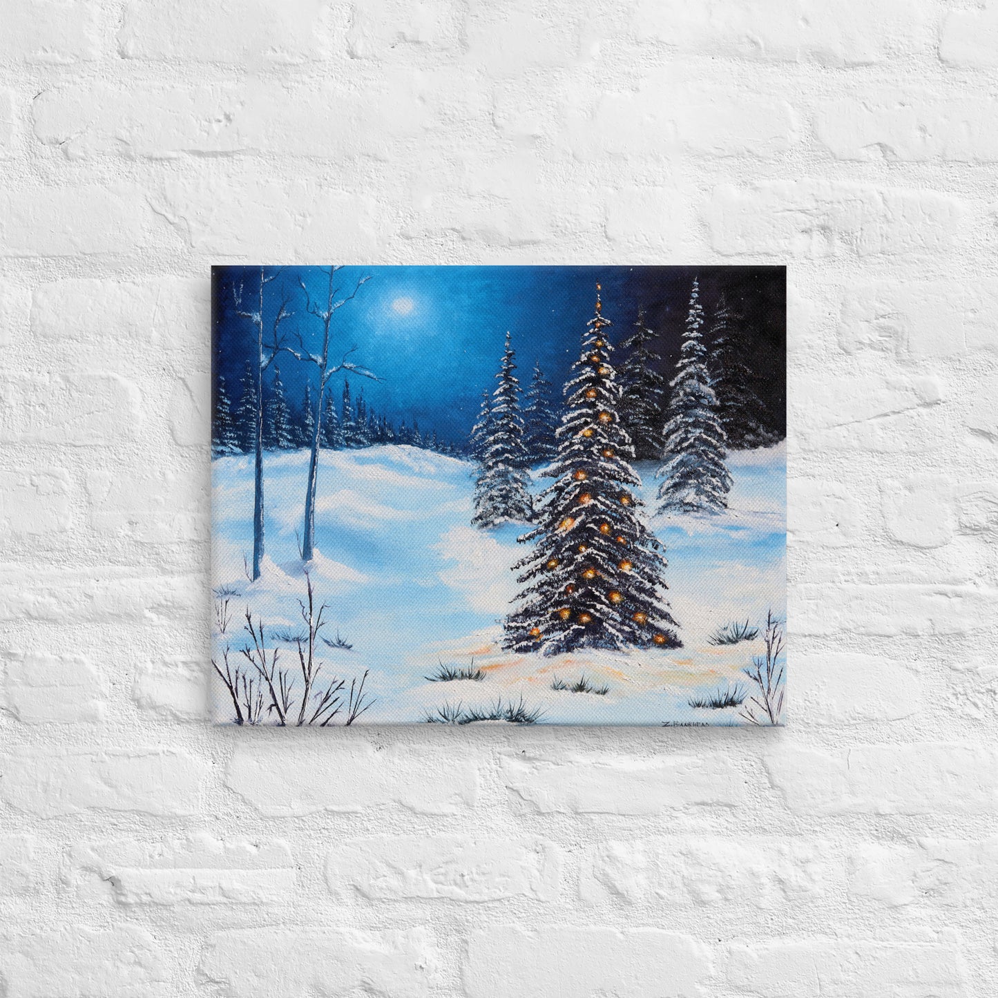 Winter Nights Holiday Print on Canvas