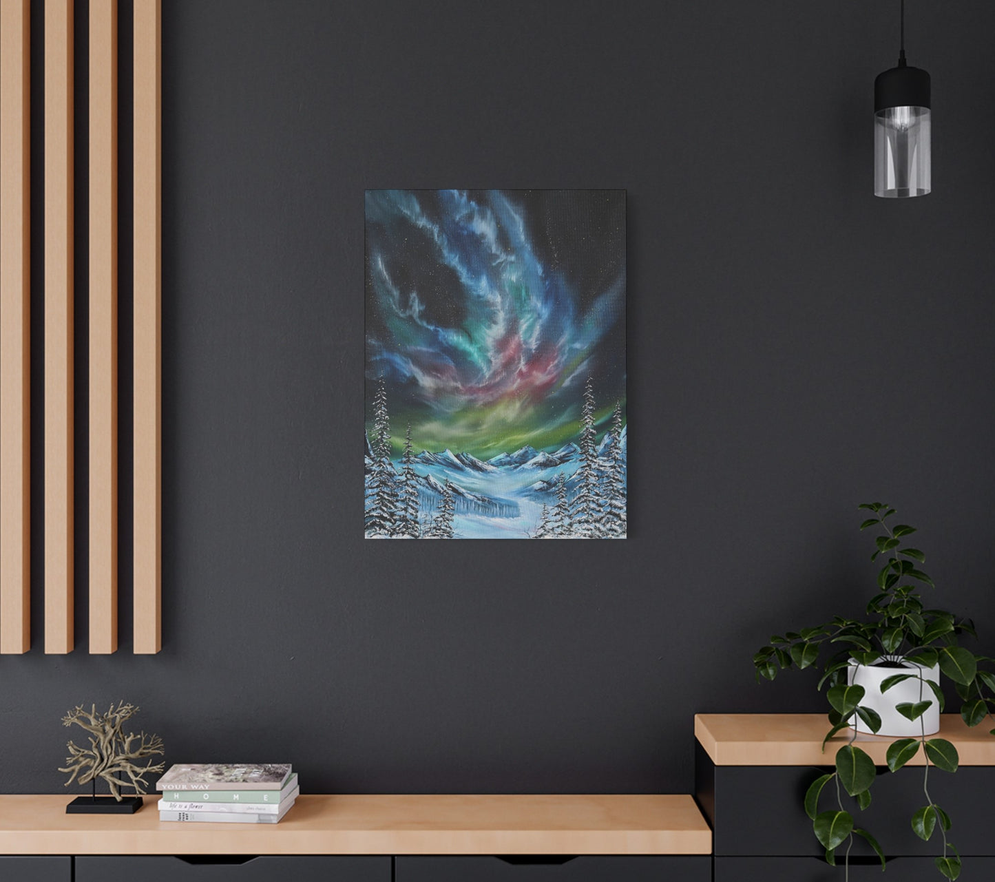 Artic Night Lights Print on Canvas