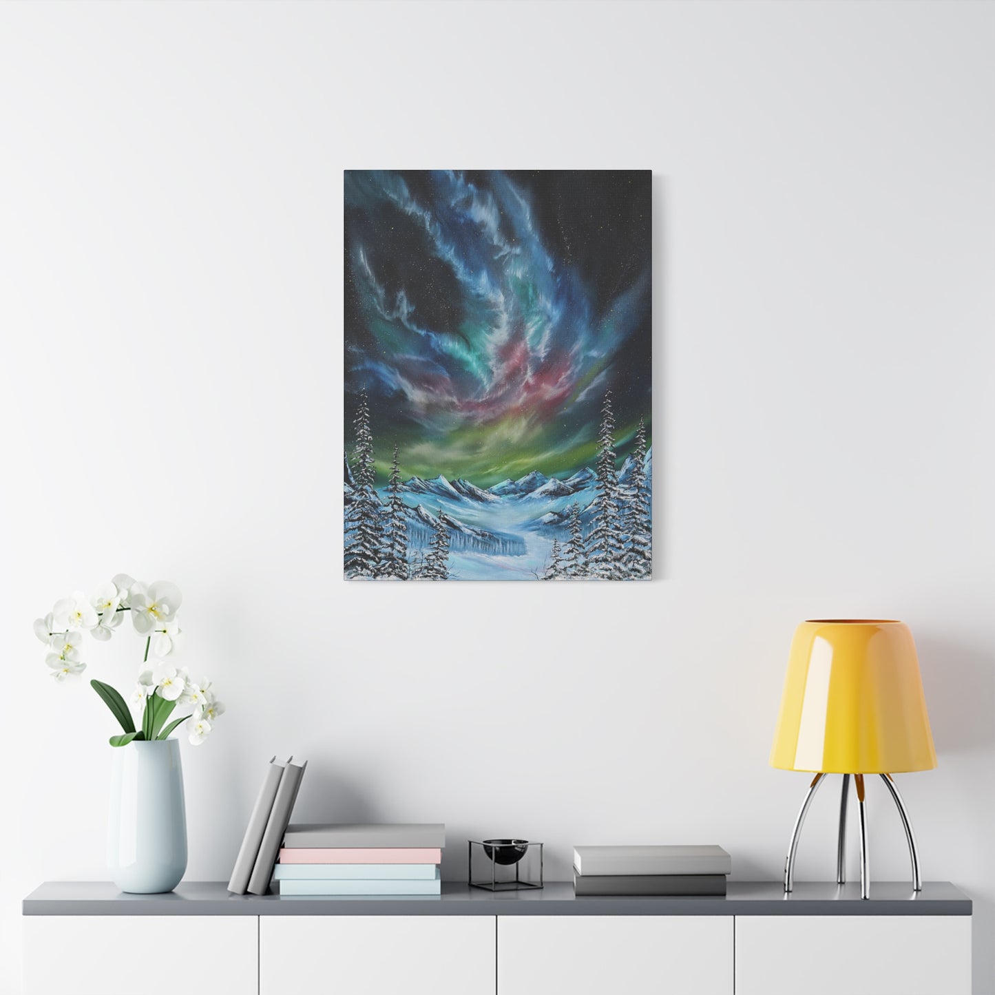 Artic Night Lights Print on Canvas