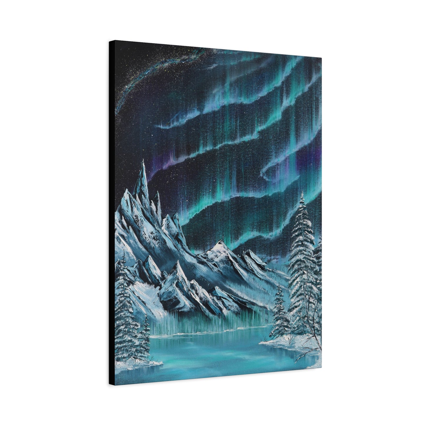 Winter Northern Lights Original Oil on Canvas