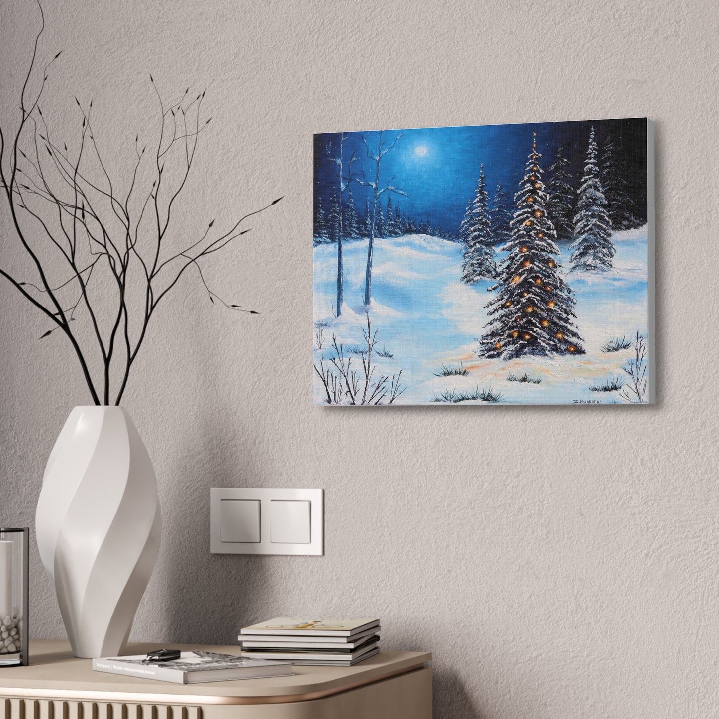 Winter Nights Holiday Original Oil on Canvas