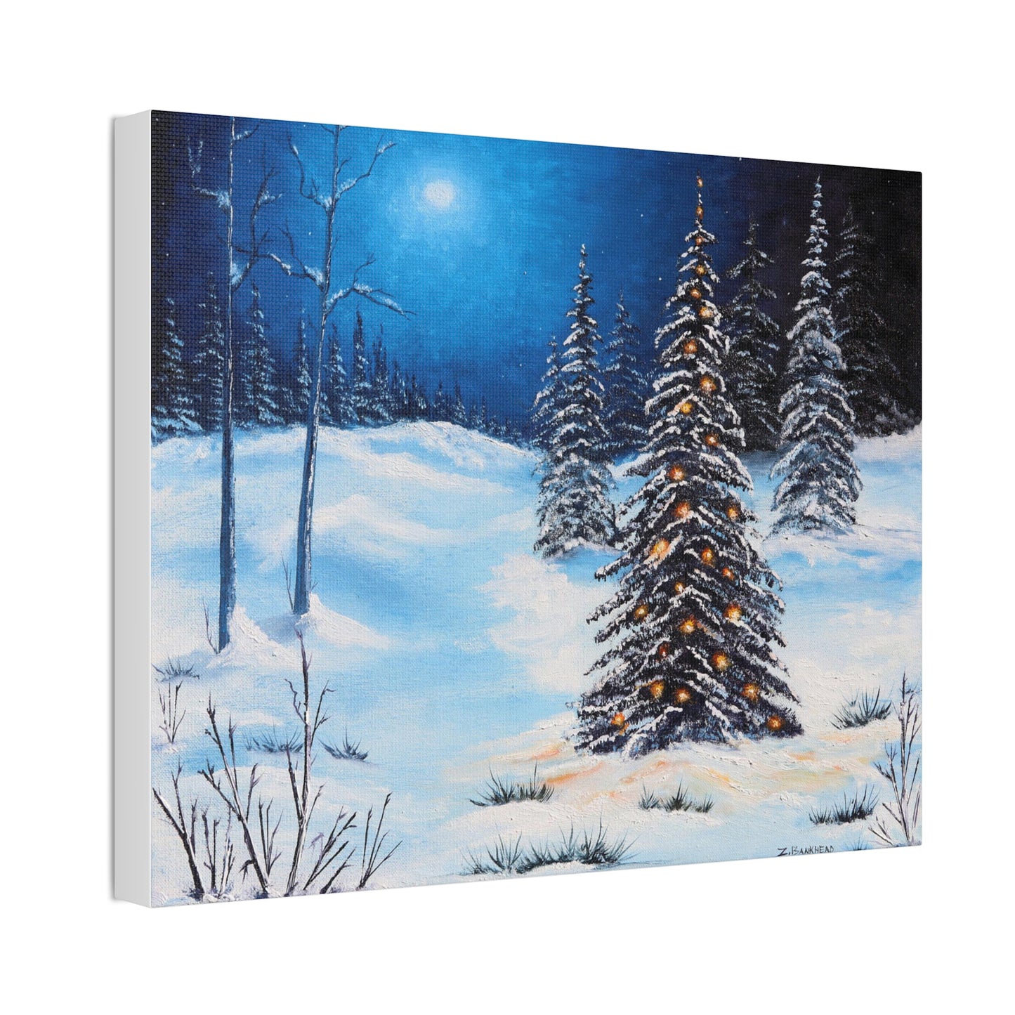 Winter Nights Holiday Original Oil on Canvas